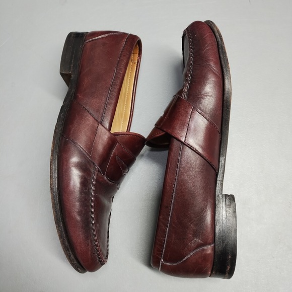 Allen Edmonds Cameron Penny Loafers Mens 8.5EEE Burgundy Leather Slip On 42075 - Picture 3 of 9